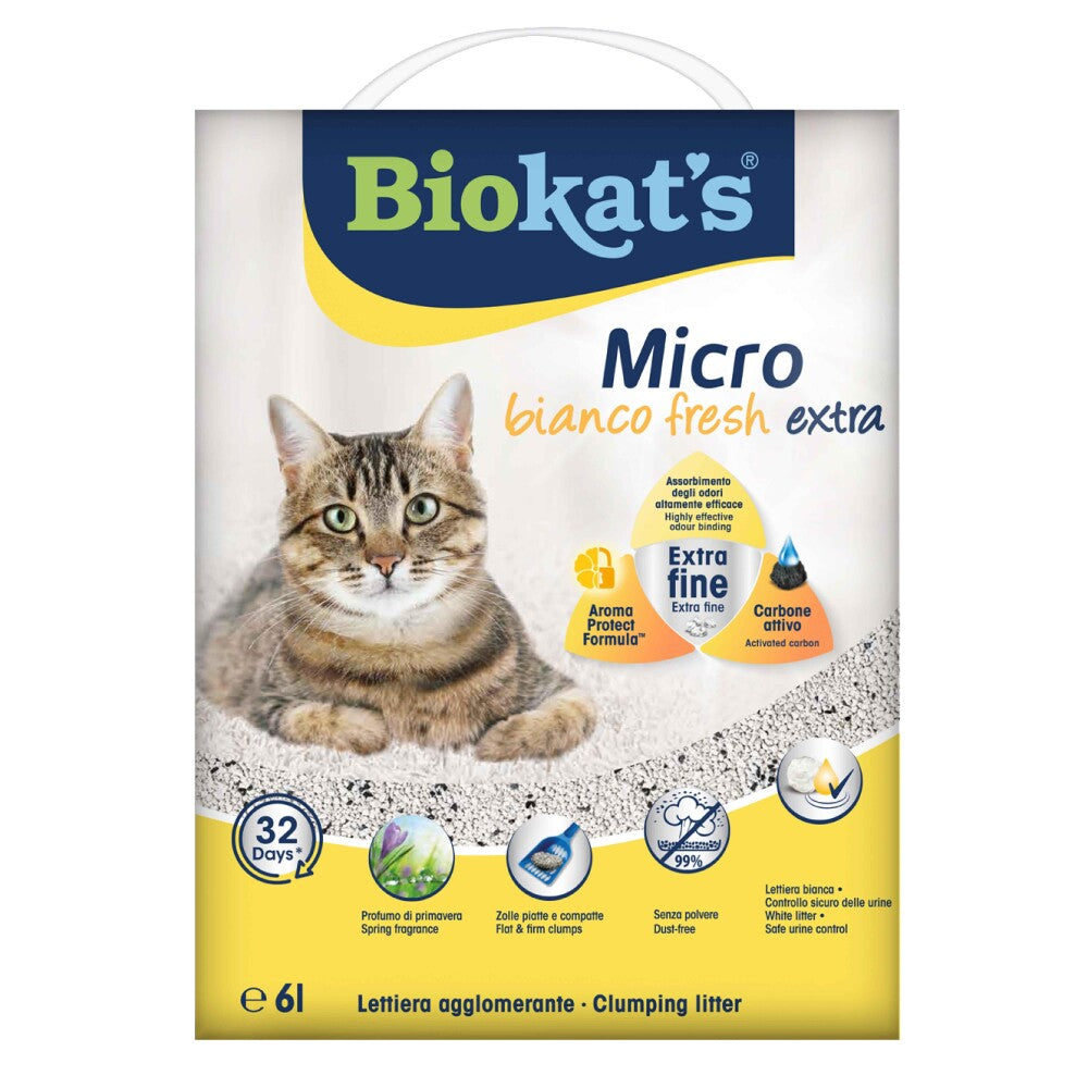Biokats Micro Bianco Fresh Extra Topaklanan Kedi Kumu 6 LT | SRC: Barcode: 4002064617411